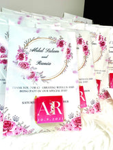 Thank you card with chocolates for parties